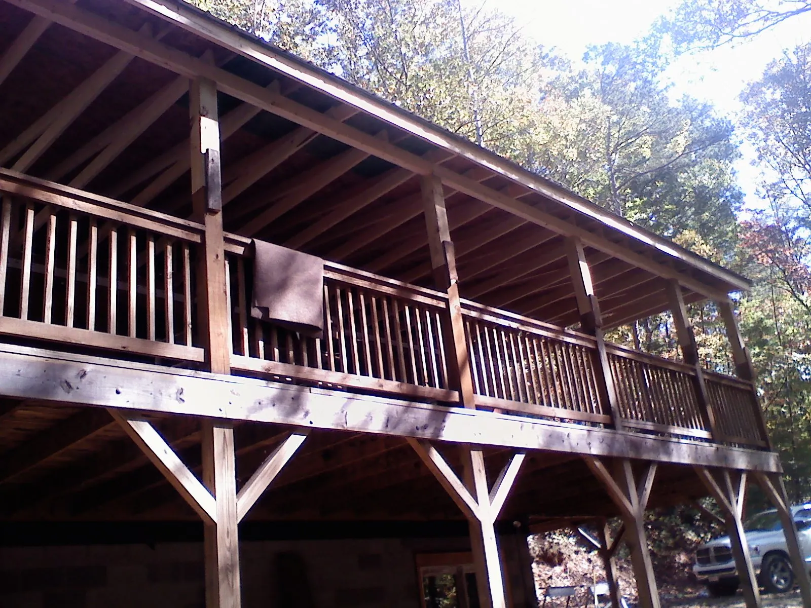 Timber framing under a new elevated porch and deck — Roof Leak Repair in Rohrersville by Roofing Brothers